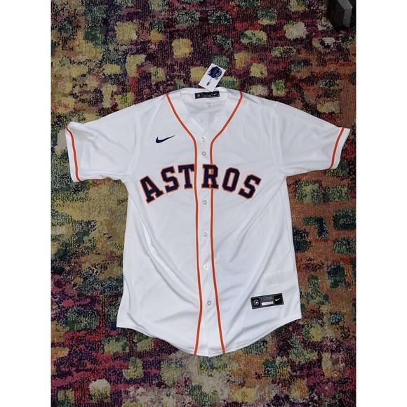 NWT Nike Houston Astros Yuli Gurriel White Blue Orange Home Jersey Men’s Size S